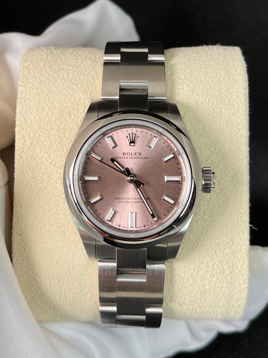 Rolex oyster hot sale pink dial